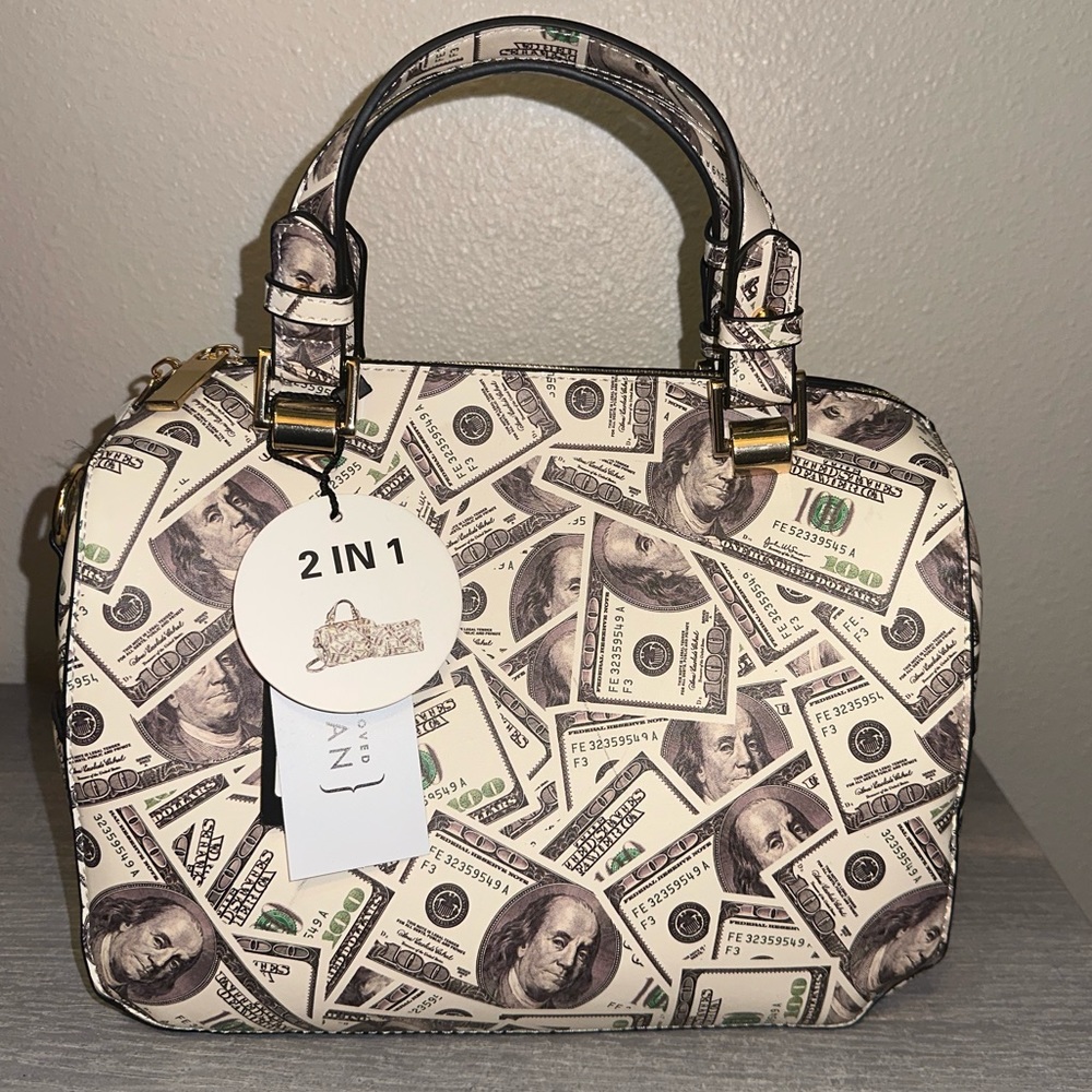 Money bag Meduim size satchel with pouch included and extra strap for cross body